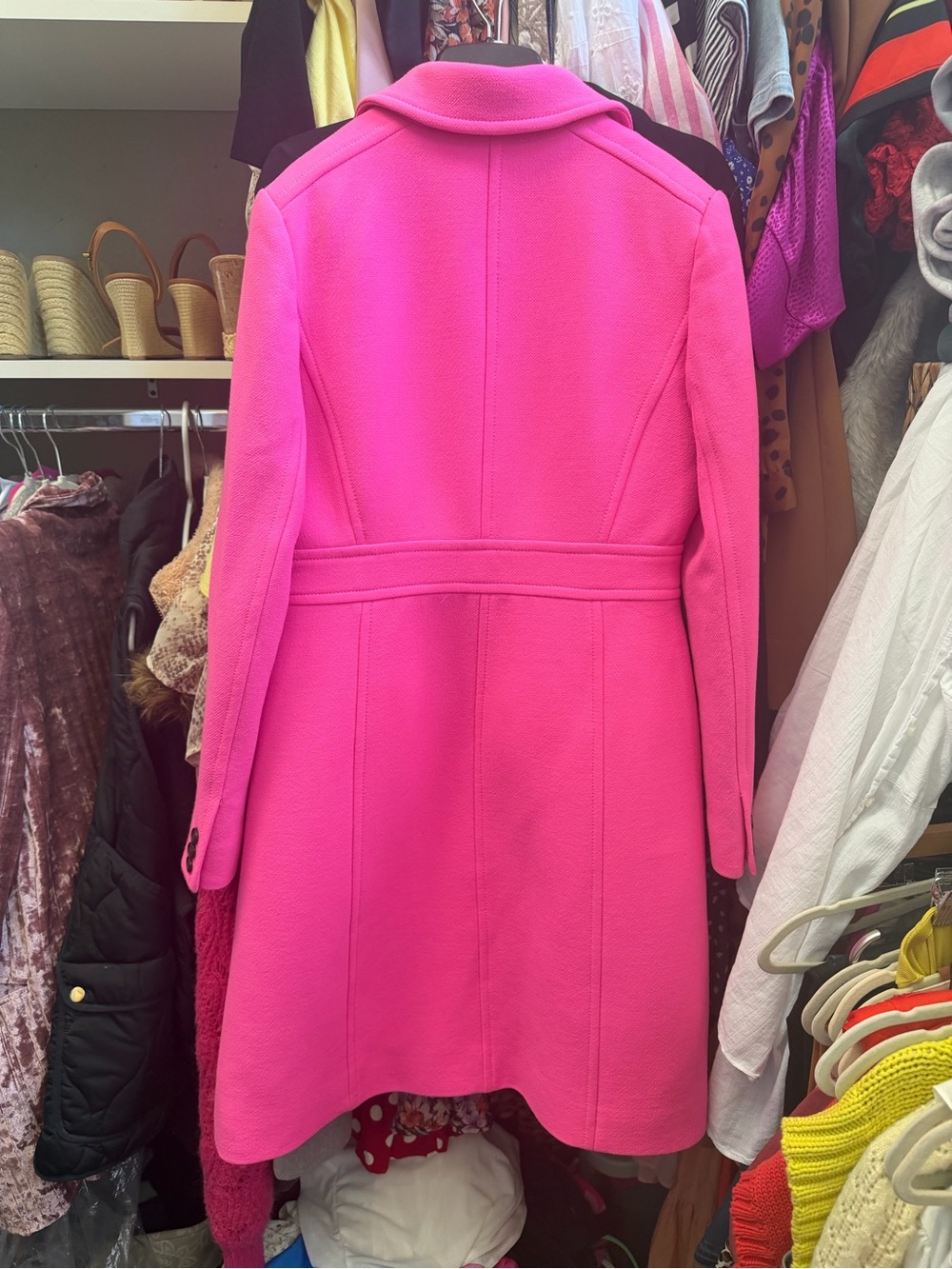 J. Crew Hot Pink Wool-Blend Single-Breasted Coat - Picture 5 of 5